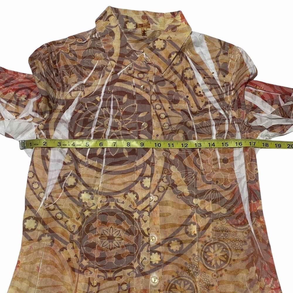 Reba Multicolored Printed Button Down Blouse - image 7